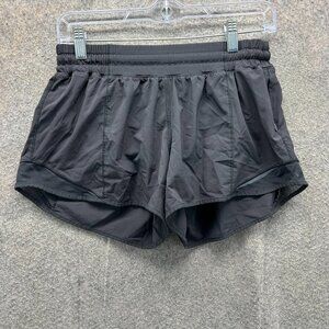 Lululemon Hotty Hot Shorts Women 8 Black Liner Athletic Running Lightweight